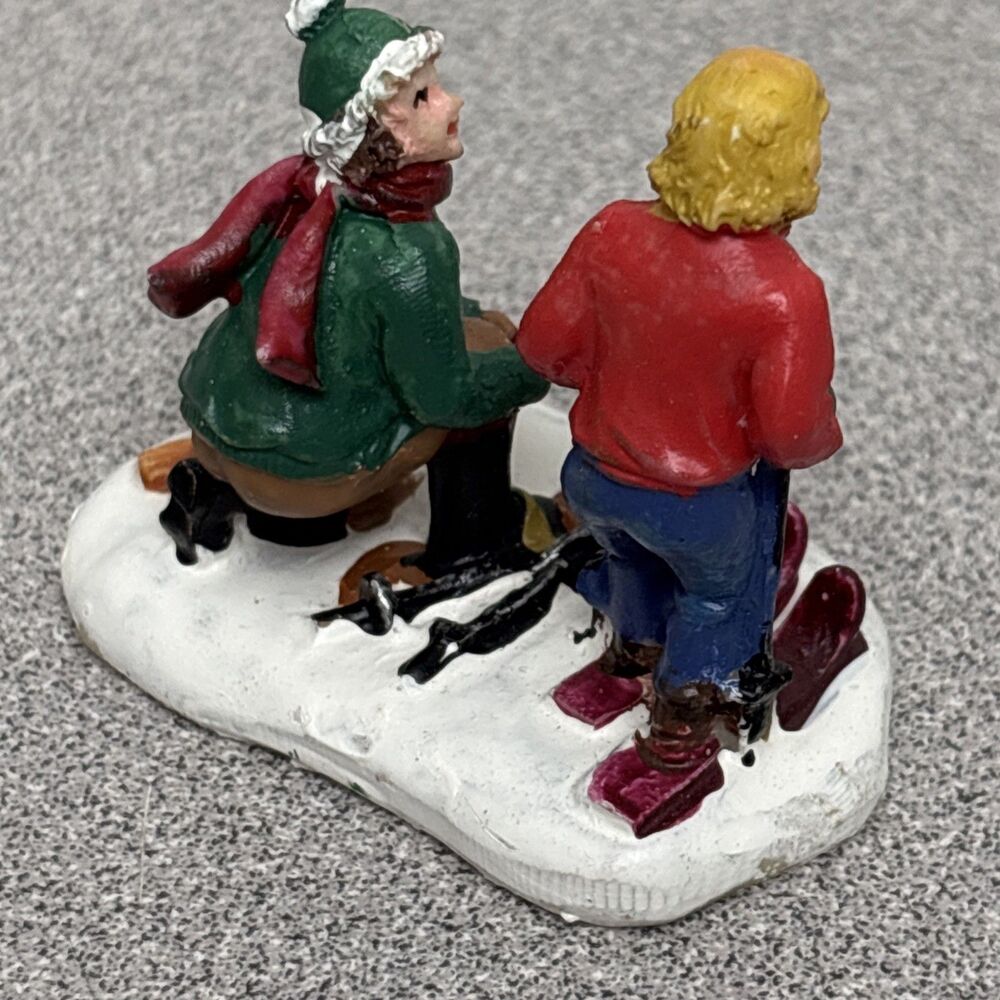St Nicholas Square Christmas Village Children Skiing Figurine - Picture 5 of 5